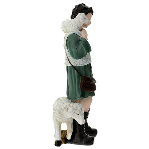 Berger 65x30x20 cm avec mouton et agneau fibre de verre crèche 80 cm 5