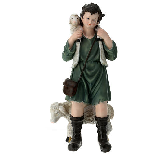 Shepherd with sheeps for 100 cm fibreglass Nativity Scene 80x35x25 cm 1