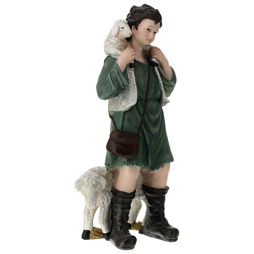 Shepherd with sheep 80x35x25 cm in fiberglass, 100 cm nativity scene 4