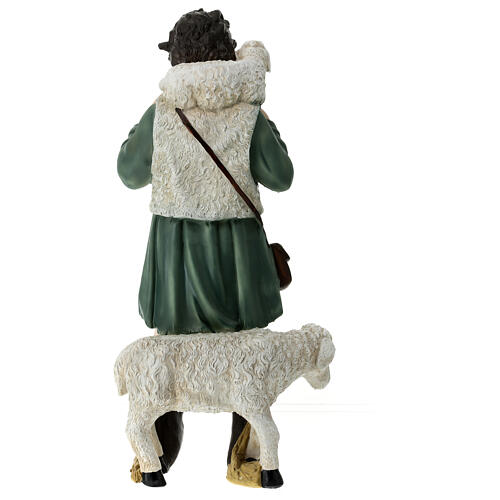 Shepherd with sheep 80x35x25 cm in fiberglass, 100 cm nativity scene 5