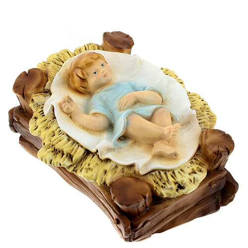 Statue of Baby Jesus in the crib for unbreakable Nativity Scene of 30 cm 3