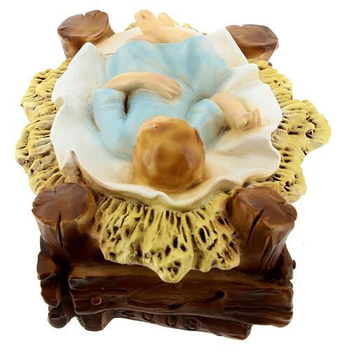 Statue of Baby Jesus in the crib for unbreakable Nativity Scene of 30 cm 4