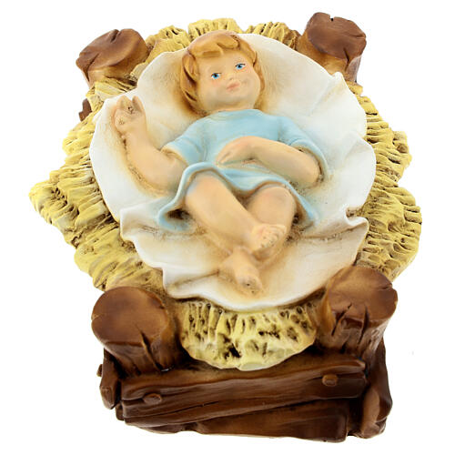 Baby Jesus in manger figurine unbreakable for nativity 30 cm 1