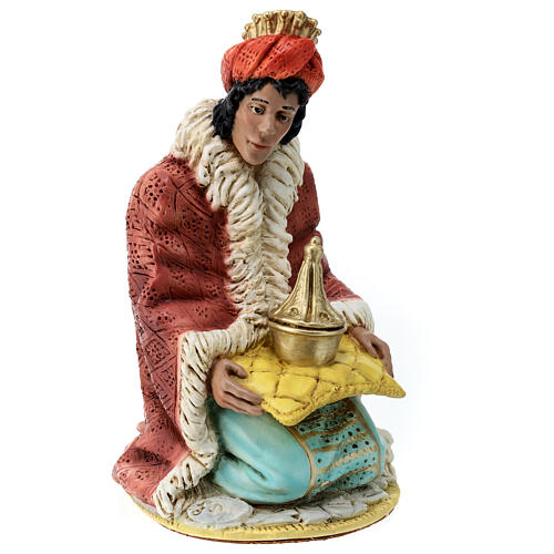 Wise Man with myrrh for resin Nativity Scene of 30 cm 3