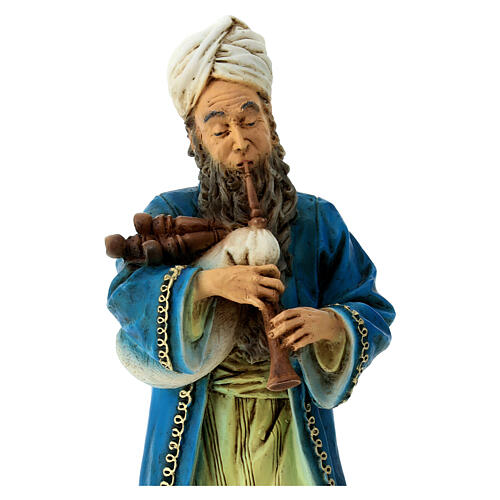 Bagpipe resin nativity figurine 21 cm 2