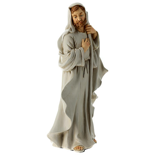 Statua San Giuseppe Natività beige oro infrangibile 40 cm 3