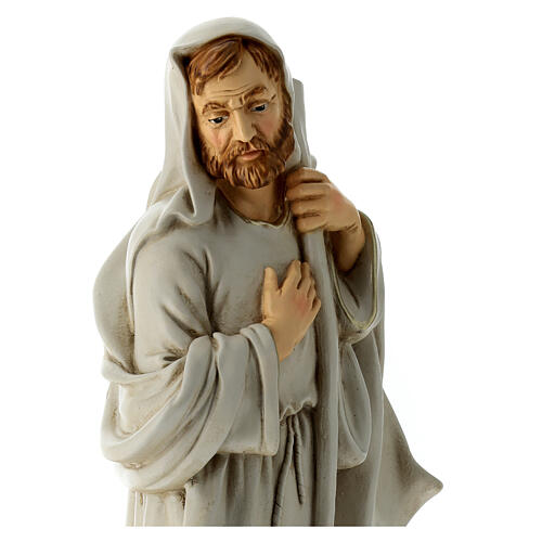 Statua San Giuseppe Natività beige oro infrangibile 40 cm 4