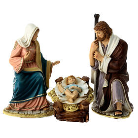 Heilige Familie, 3 Teile, Statuen, aus bruchfestem Material, für 30 cm Krippe, AUßEN