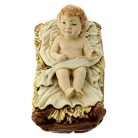 Infant Jesus in his crib, resin statue for 21 cm Nativity Scene