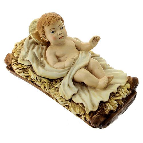 Enfant Jésus avec berceau crèche 21 cm résine 2