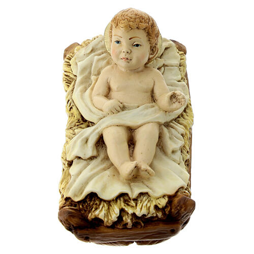 Gesù bambino culla presepe resina 21 cm 1