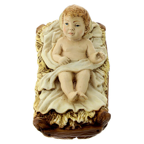 Baby Jesus in manger resin, 21 cm 1