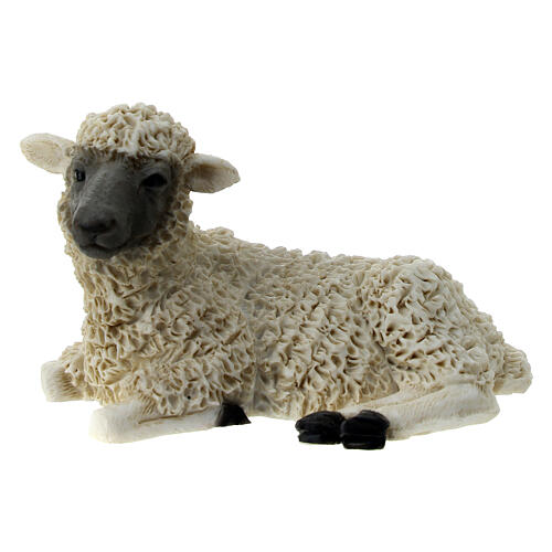 Sheep lying down, resin statue for 16 cm Nativity Scene 1