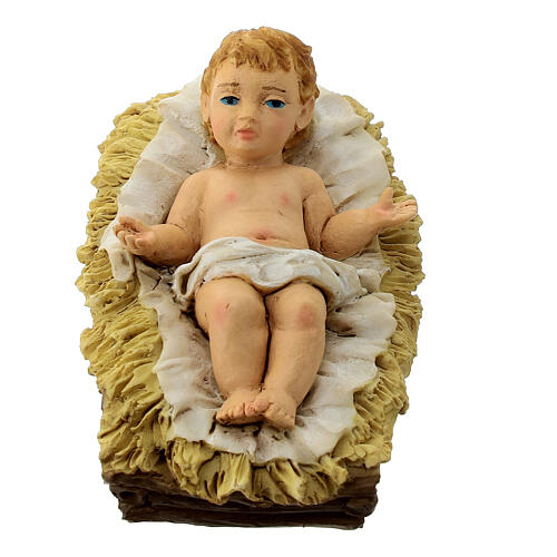 Infant Jesus with crib, resin statue for 16 cm Nativity Scene 1