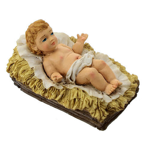 Infant Jesus with crib, resin statue for 16 cm Nativity Scene 2