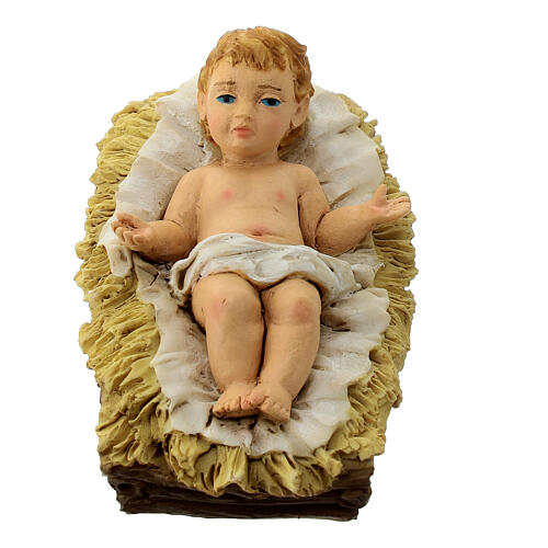 Niño Jesús belén resina cuna 16 cm 1