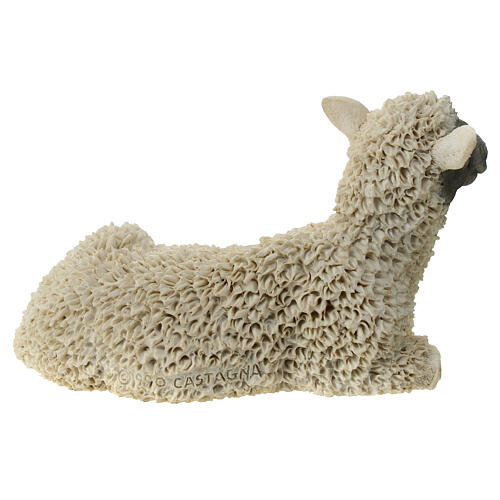 Young sheep lying down, resin statue for 21 cm Nativity Scene 4