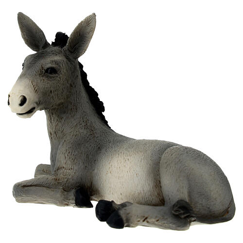 Estatua Burro resina belén 16 cm 3