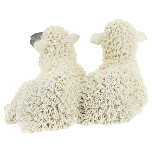 Couple moutons statuette crèche résine 21 cm 5