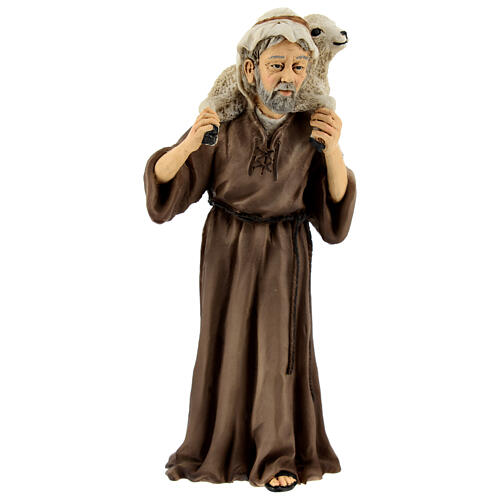 Shepherd with lamb, resin Nativity Scene of 16 cm 1