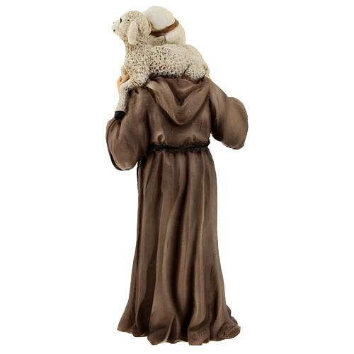 Pastore presepe con agnello resina 16 cm 4