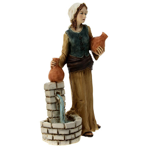 Pastorella statua presepe resina 16 cm 3