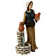 Shepherdess nativity statue at a fountain in resin 16 cm  s3