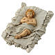 Baby Jesus statue with manager unbreakable beige gold 40 cm s2