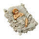 Baby Jesus statue with manager unbreakable beige gold 40 cm s3