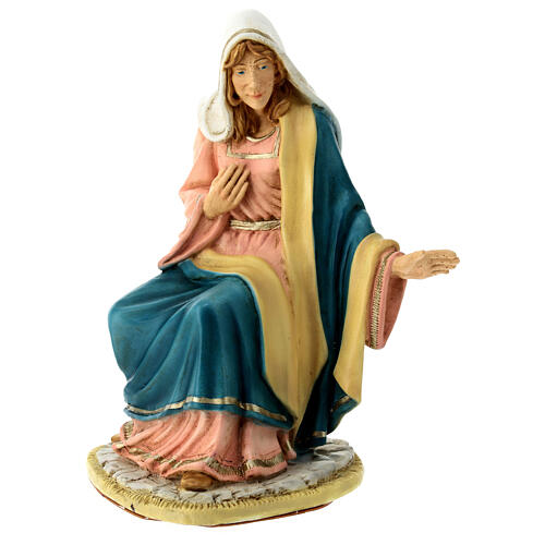 Statue of Virgin Mary, beige and golden Nativity Scene of 40 cm, unbreakable material 1