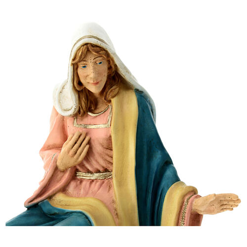 Statue of Virgin Mary, beige and golden Nativity Scene of 40 cm, unbreakable material 2