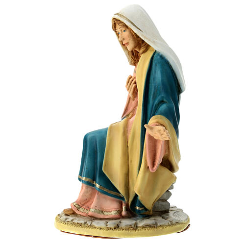 Statue of Virgin Mary, beige and golden Nativity Scene of 40 cm, unbreakable material 4