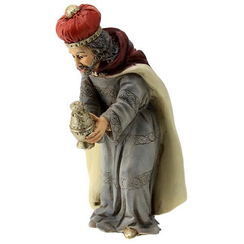 Wise Man with myrrh, resin Nativity Scene of 16 cm 2
