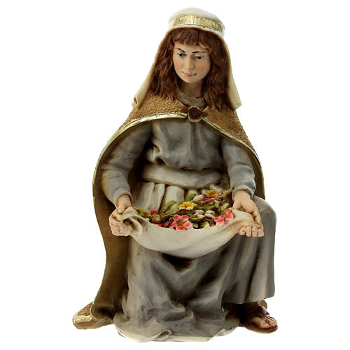 Woman with flowers, resin Nativity Scene of 21 cm 1