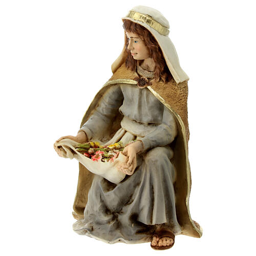 Santon femme avec fleurs crèche en résine 21 cm 2