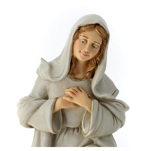 Statue of Mary, beige and golden Nativity Scene of 40 cm, unbreakable material 2