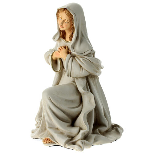 Statue of Mary, beige and golden Nativity Scene of 40 cm, unbreakable material 3