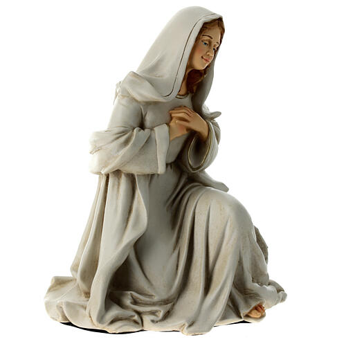 Statue of Mary, beige and golden Nativity Scene of 40 cm, unbreakable material 5