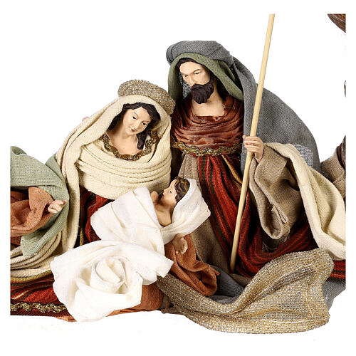 Wreath to hang of 28 cm with 12 cm Holy Earth Nativity 2