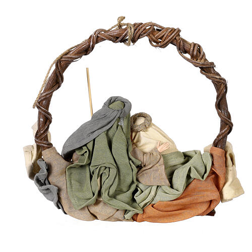 Wreath to hang of 28 cm with 12 cm Holy Earth Nativity 5