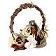 Wreath to hang of 28 cm with 12 cm Holy Earth Nativity s4