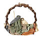 Wreath to hang of 28 cm with 12 cm Holy Earth Nativity s5