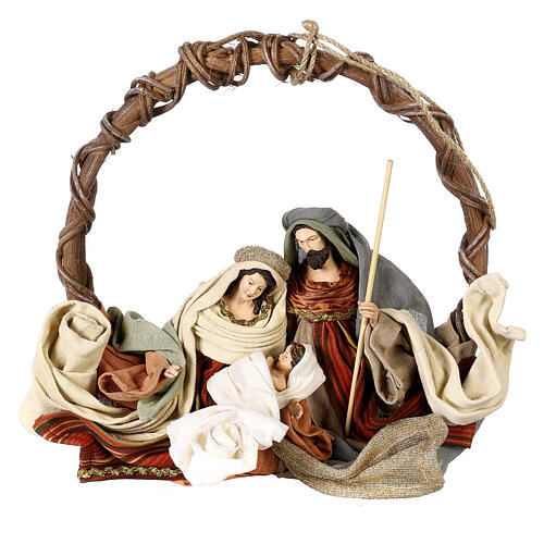 Hanging Holy Family nativity diam.28 cm crown 12 cm Holy Earth 1