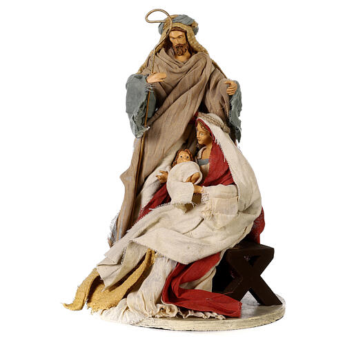 Nativity Holy Family 30 cm Light of Hope resin and fabric 1