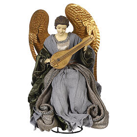 Sitzender Engel mit Mandoline Celebration, 35x20x20 cm