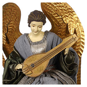 Angel sitting with a mandolin 35x20x20 cm Celebration Nativity Scene