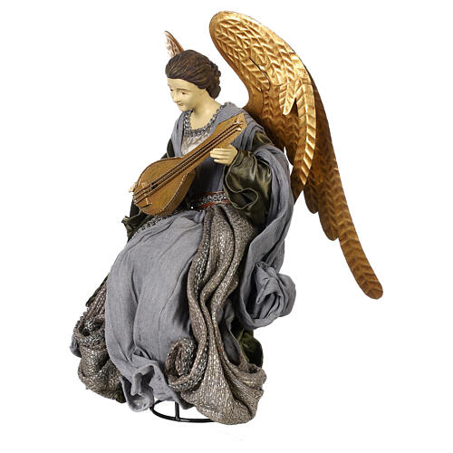 Angel sitting with a mandolin 35x20x20 cm Celebration Nativity Scene 3