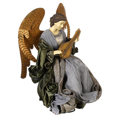 Angel sitting with a mandolin 35x20x20 cm Celebration Nativity Scene 4