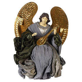 Angel sitting with a lute 35x20x15 cm Celebration Nativity Scene