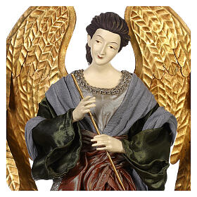 Engel mit Trompete aus Harz und Stoff Celebration, 50x20x20 cm